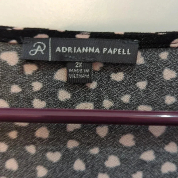 Adriana Papell heart blouse size 2x - Picture 3 of 7